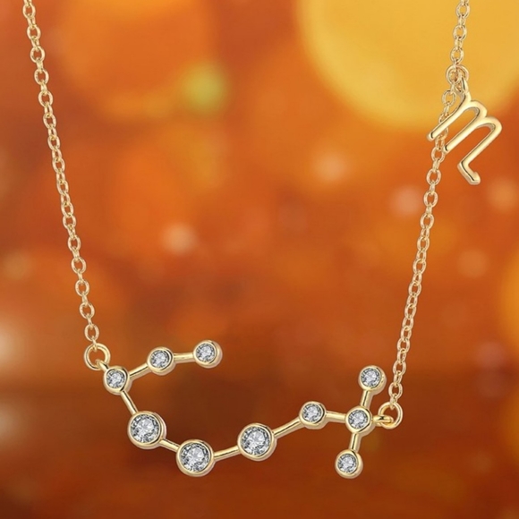 Crystal & 18K Gold-plated Scorpio Necklace - Picture 1 of 5